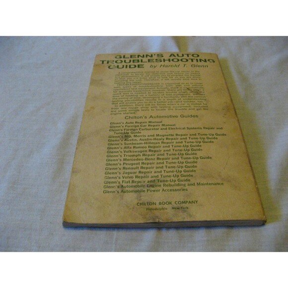 Vintage Glenn's Auto Troubleshooting Guide Book Chilton 1972 Harold T Glenn - Picture 2 of 2